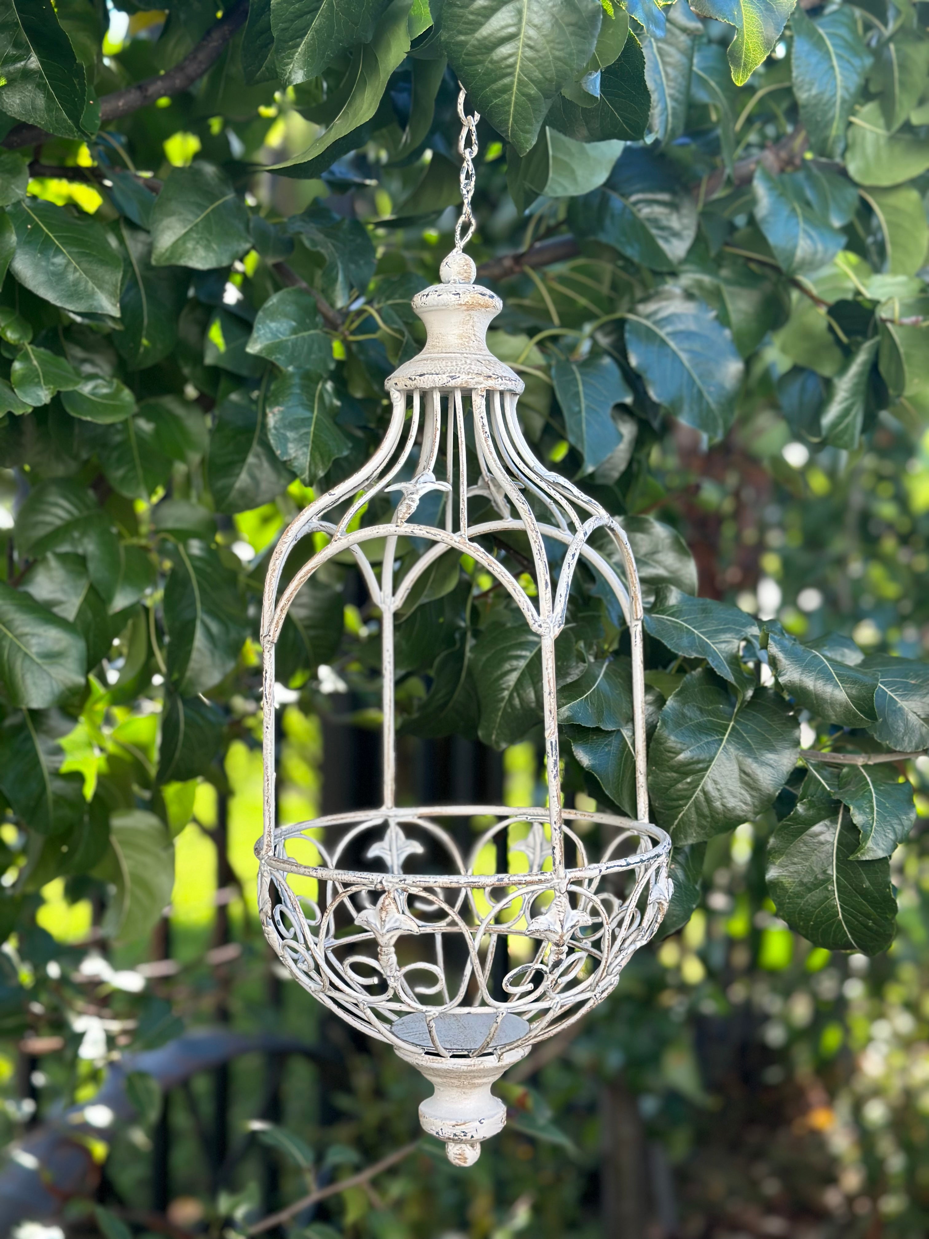 Alexia Antique white Hanging Planter/Lantern