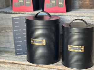 NEW Typhoon Black Canister Set with Labels