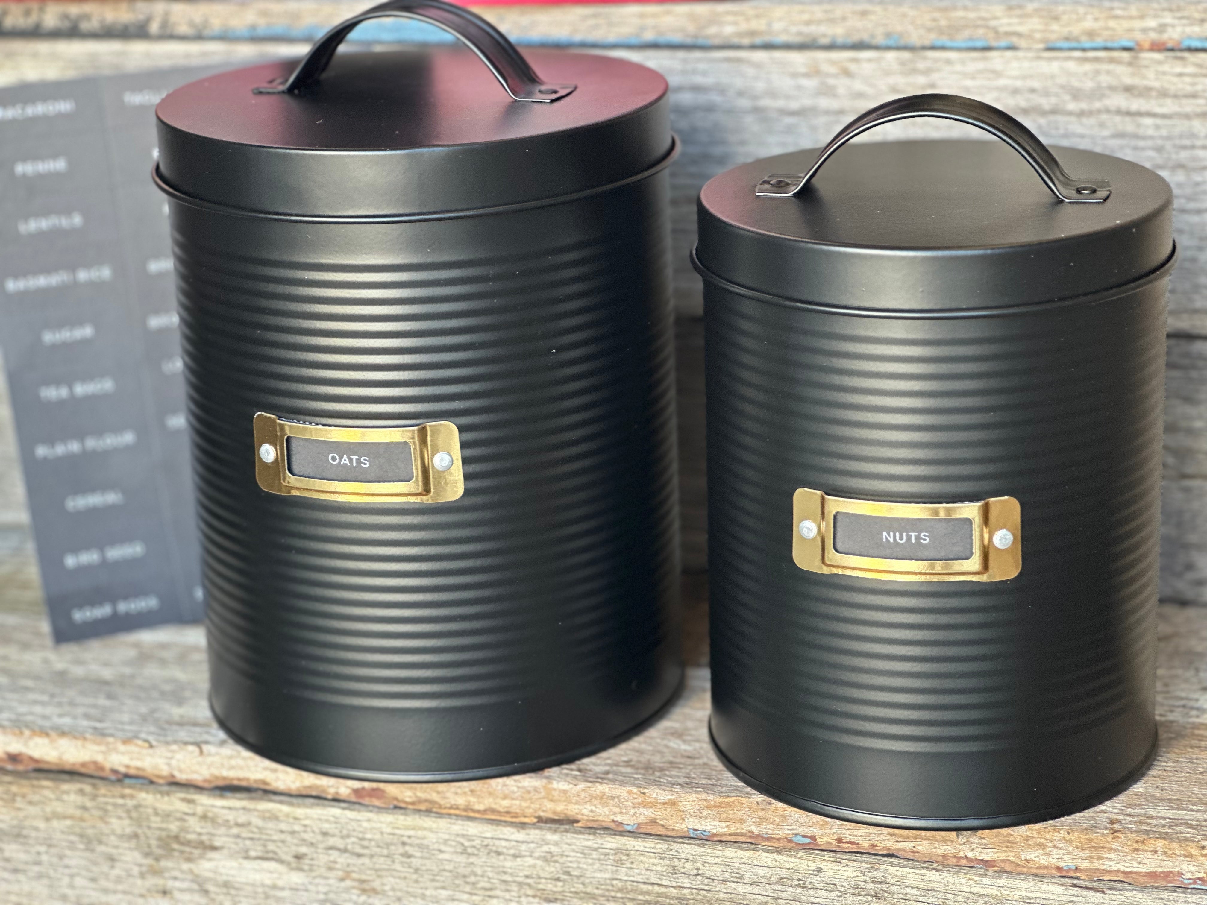 NEW Typhoon Black Canister Set with Labels