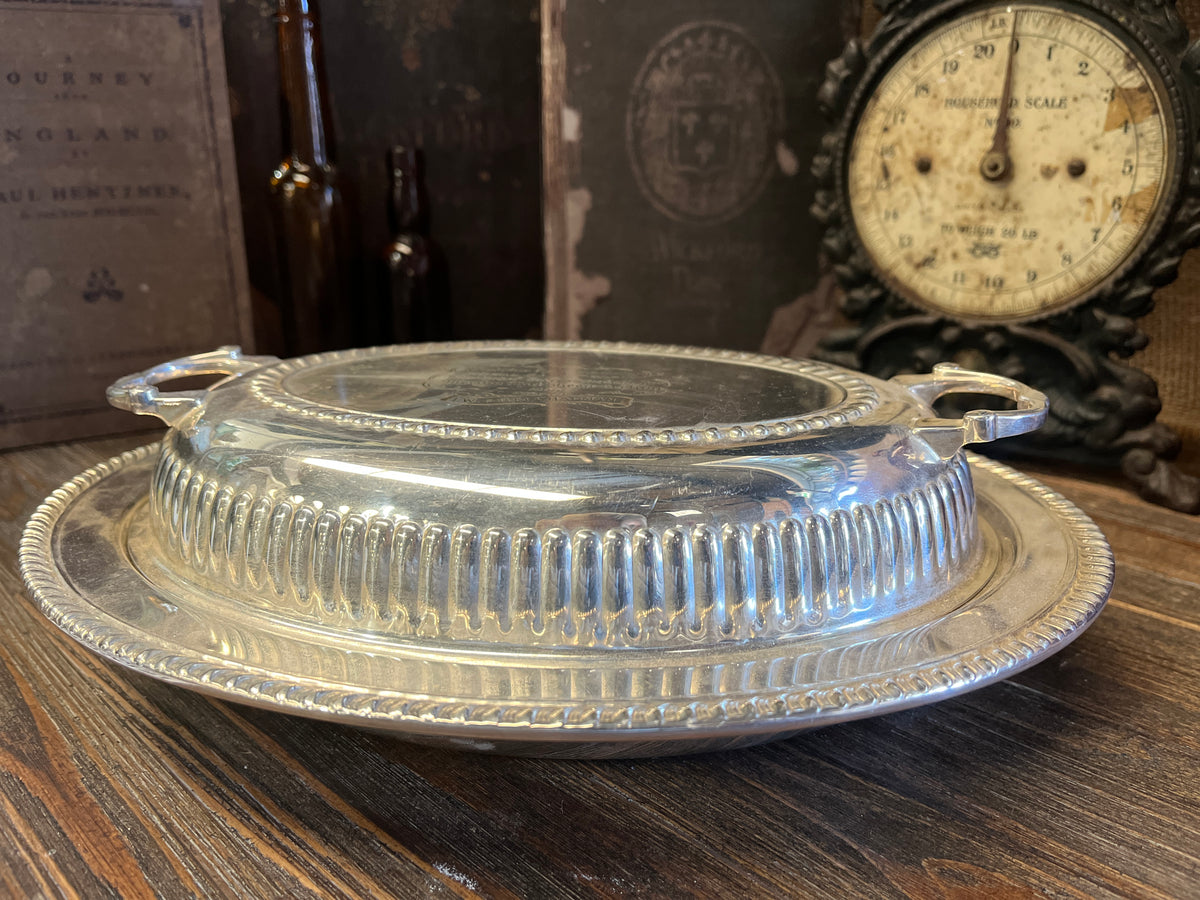 Antique serving tray with lid Vintage Silver - Main Image