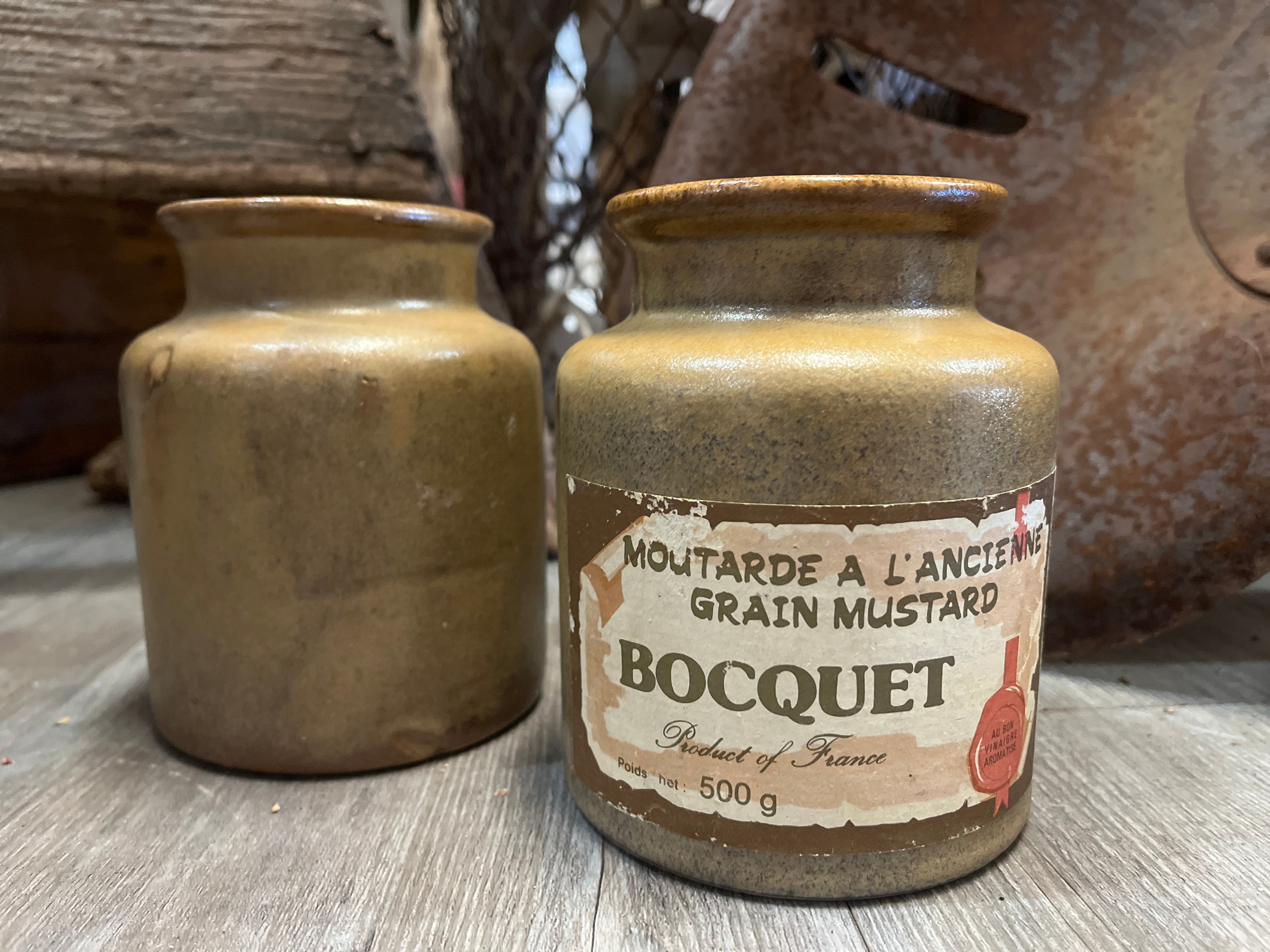 Set of 2 Vintage mustard jars
