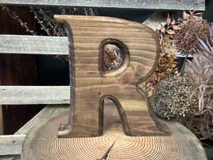 Handmade Vintage Brown Timber Letter R
