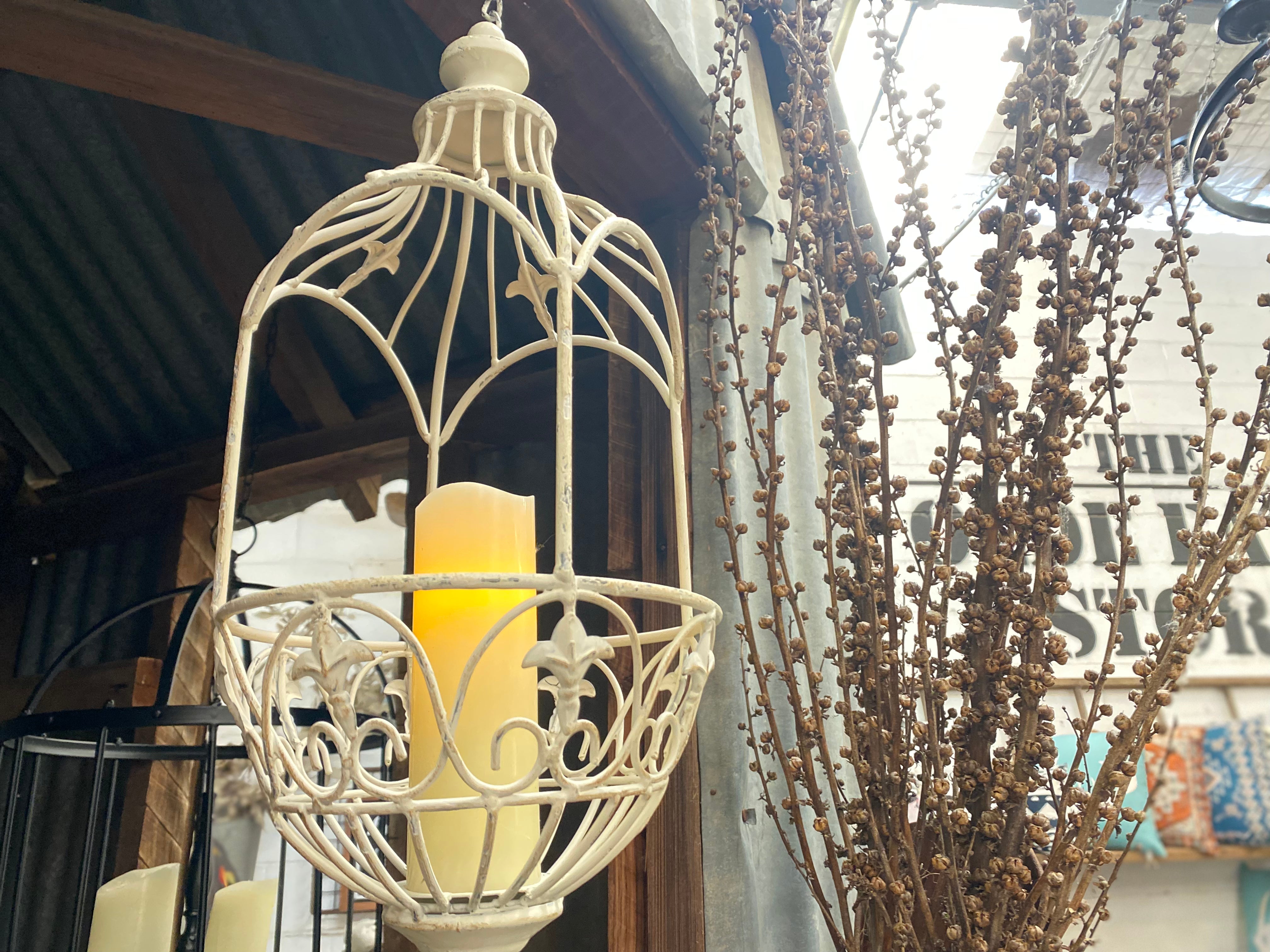 Alexia Antique white Hanging Planter/Lantern