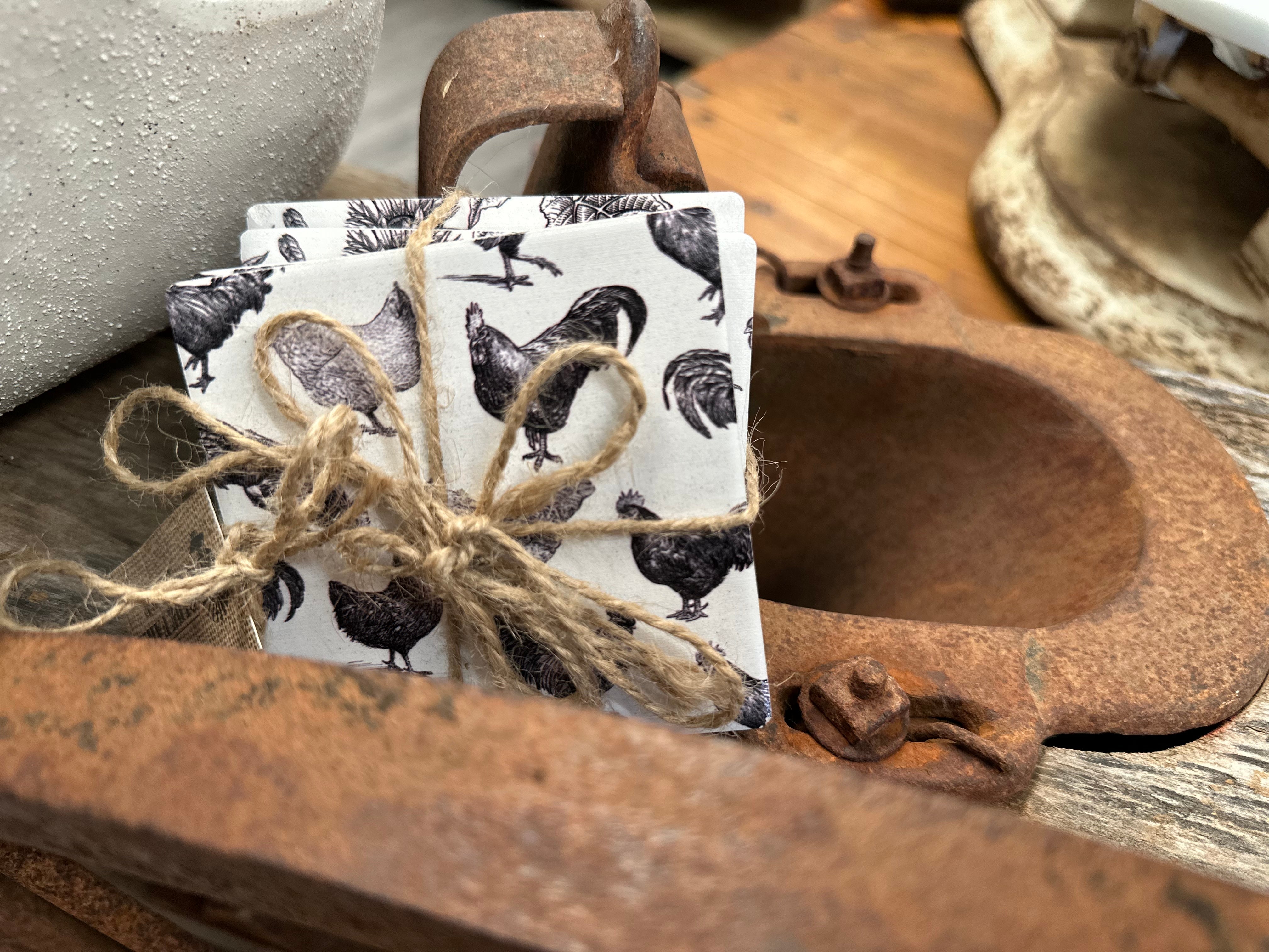 Roosters Coaster Set