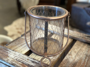 Glass Wire Vase Basket