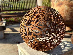 DECORATIVE Rust Garden Sphere BALL