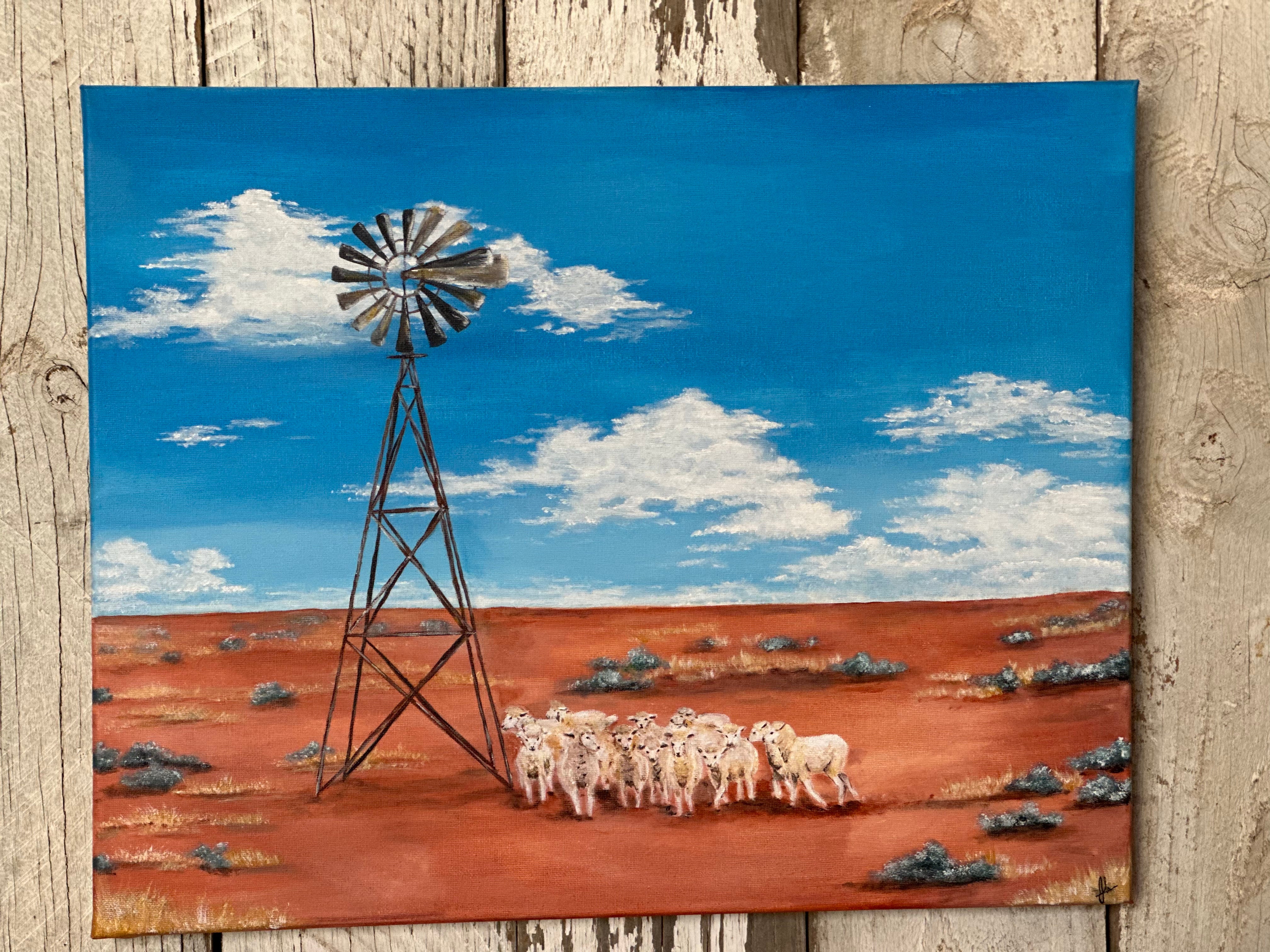 ORIGINAL Art “SALTBUSH DESERT” by JESSIELOUISE.ART
