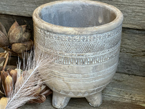 Rustic Embellished Clay PLANTER
