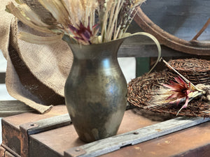 FARMHOUSE Aged Antique Brass Pitcher