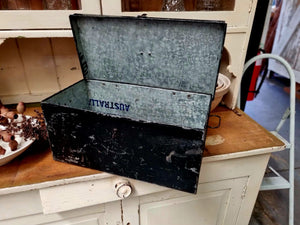 Vintage CHARCOAL AUSTRALIA Tin Trunk