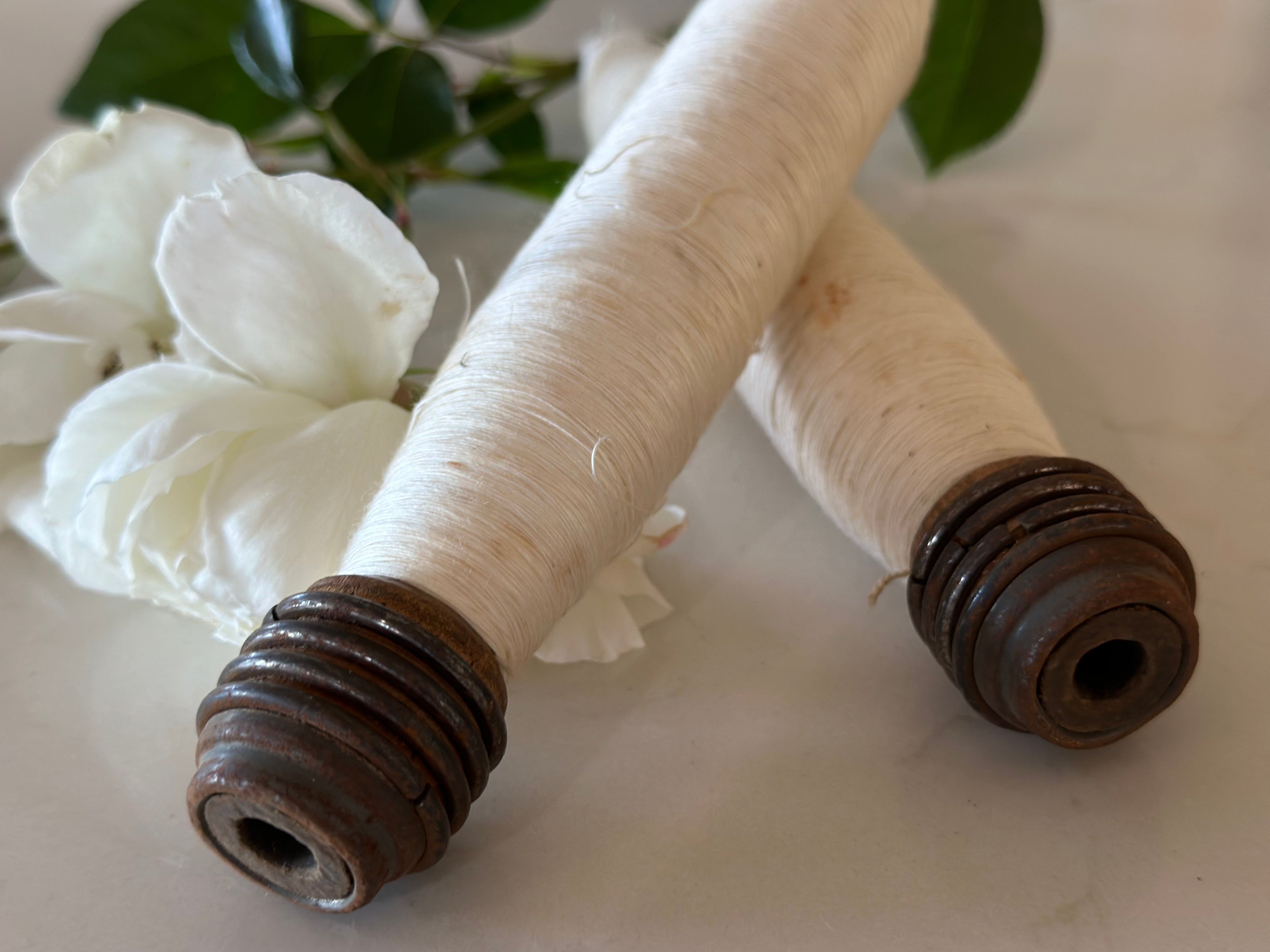 Vintage Timber Thread Spool Set of 2