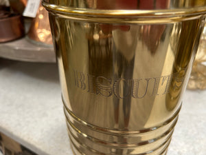 GOLD metal Cookies Tin BISCUITS