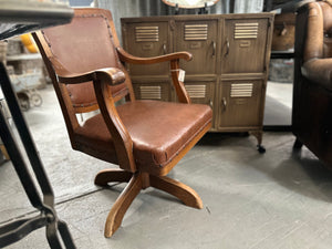Vintage Original Leather Captains/Bankers Chair