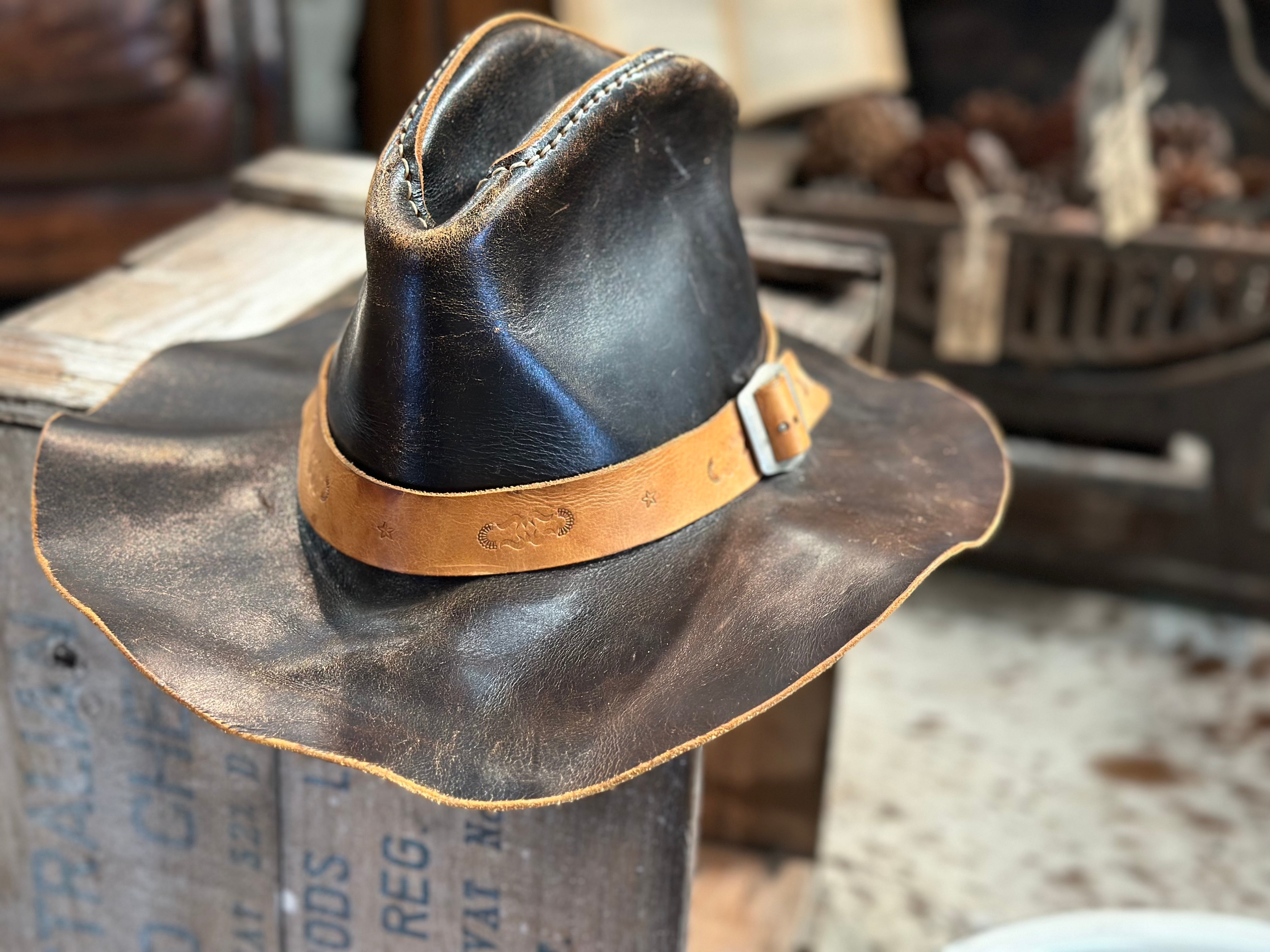 Vintage Leather Hat FREE Postage