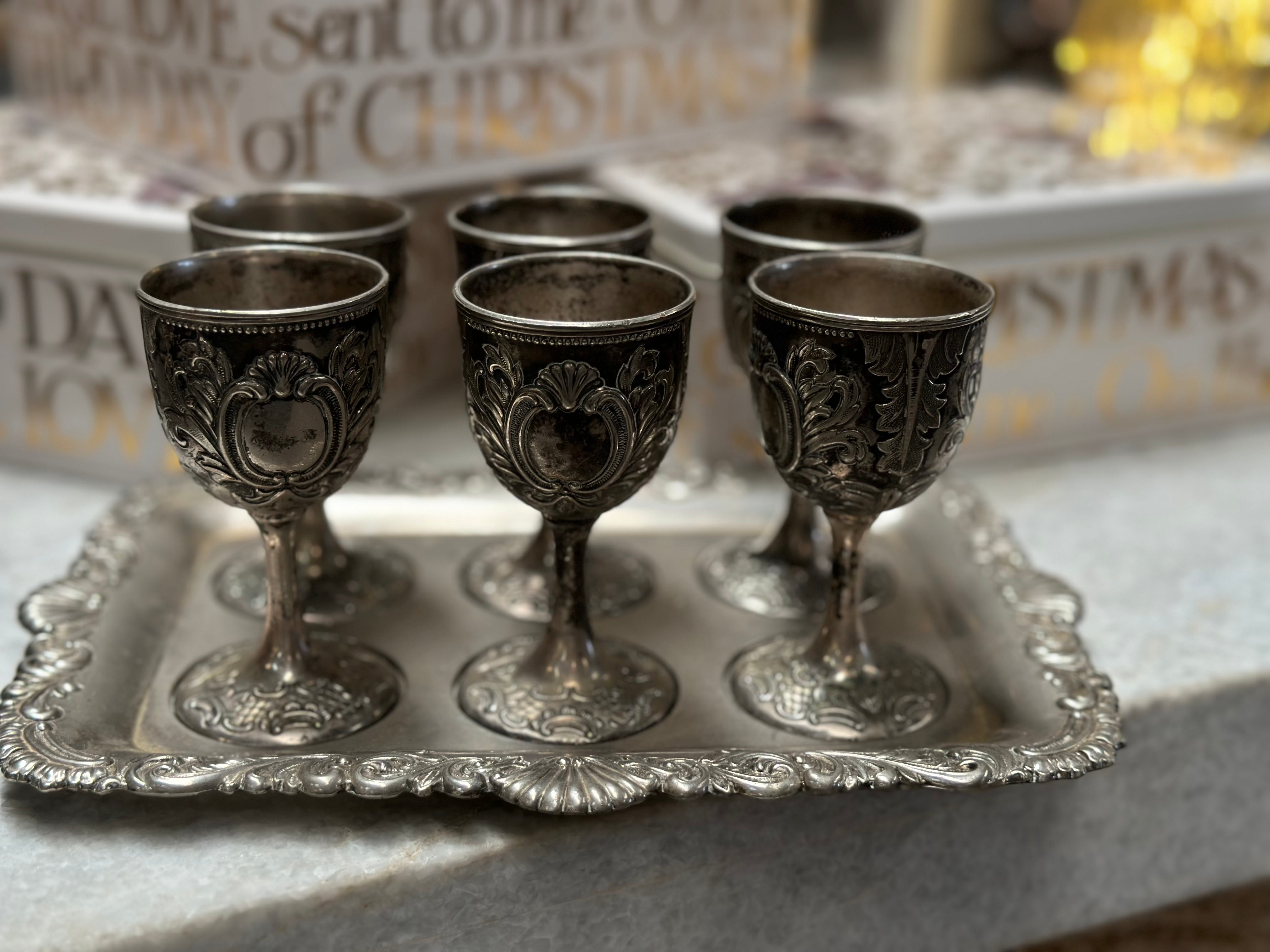 SILVER Goblet Set Free Postage