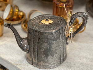 Antique Silver Tea Pot with Bakelite