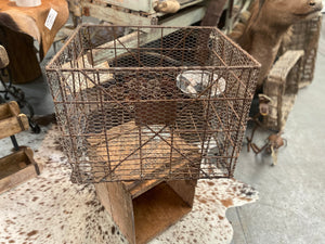 ANTIQUE Wire Cage Crate