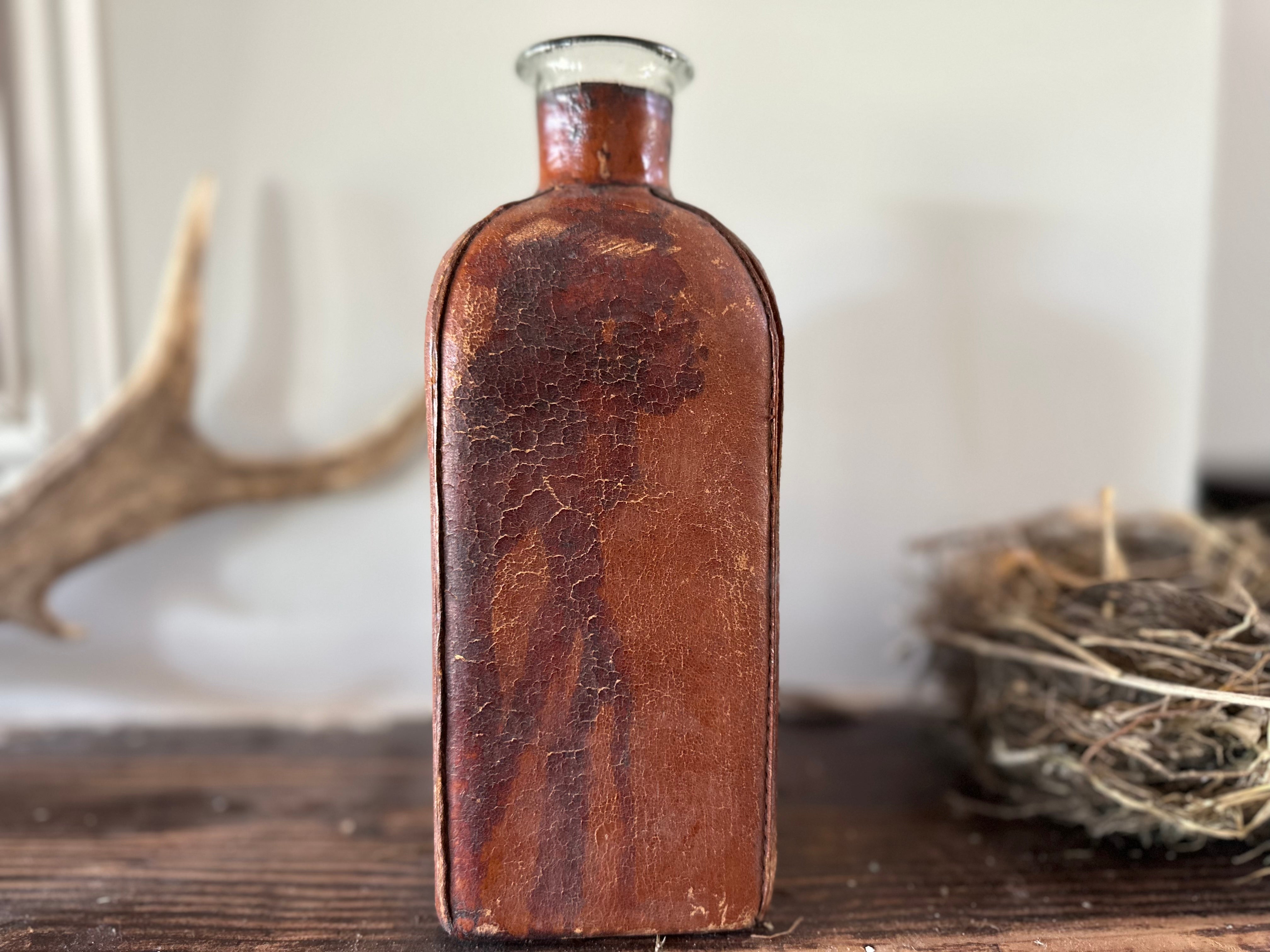 Vintage Leather/Glass Decanter