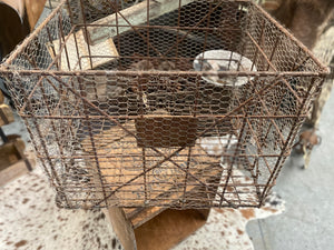 ANTIQUE Wire Cage Crate