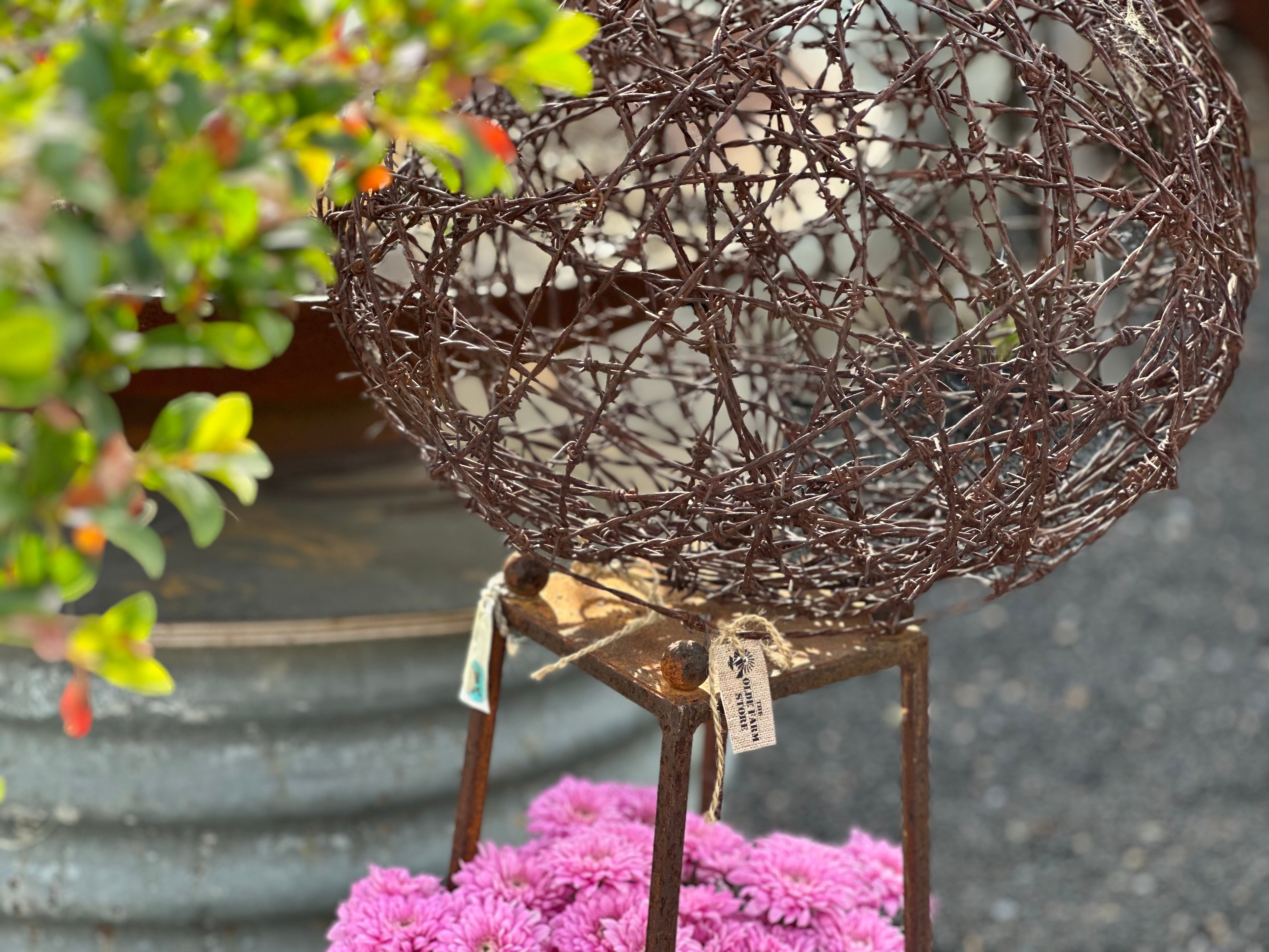 Barbed WIRE Ball GARDEN Feature