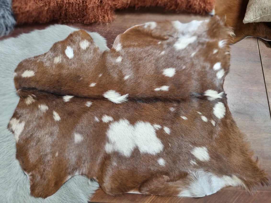 SPANISH Goat Hide RUG SEVEN Free Postage