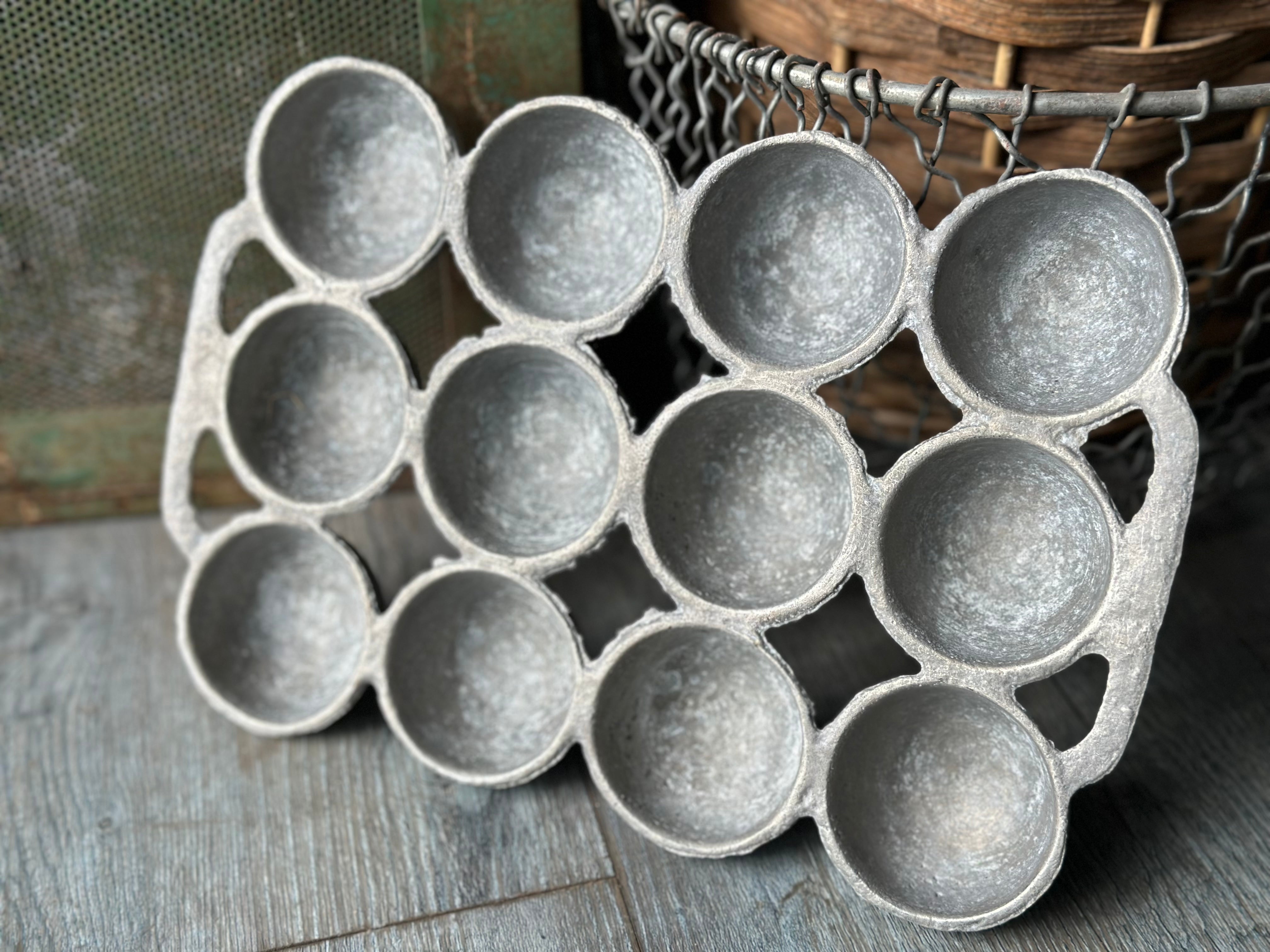 Vintage Cast Aluminium Gem Scones Tray B