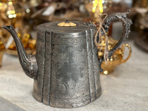 Antique Silver Tea Pot with Bakelite