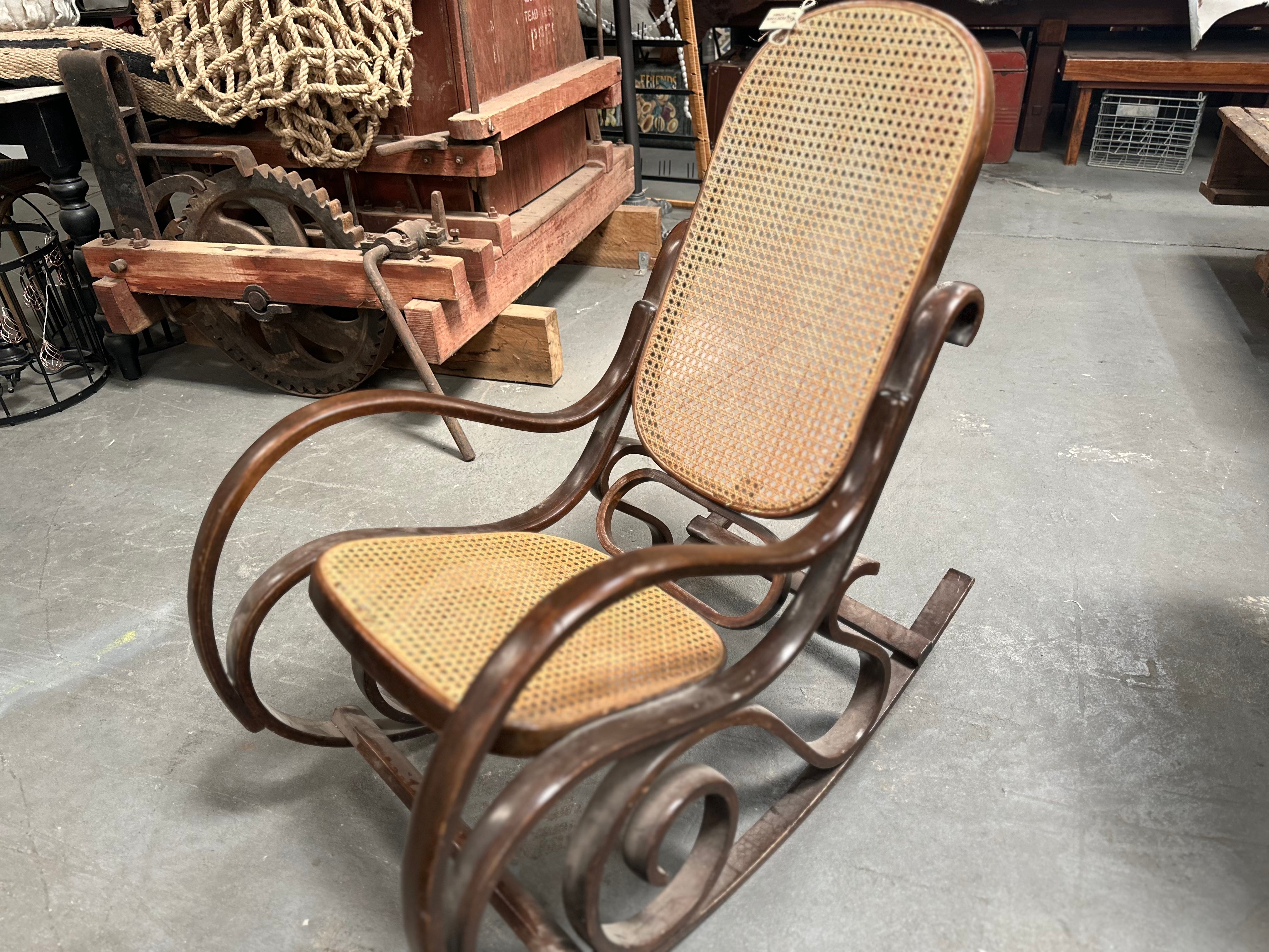 Vintage Rattan Rocking Chair