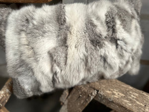 Genuine SNOW Rabbit Fur Cushion FREE Postage