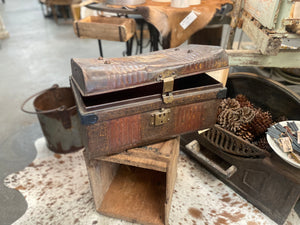 Vintage Industrial Metal Trunk