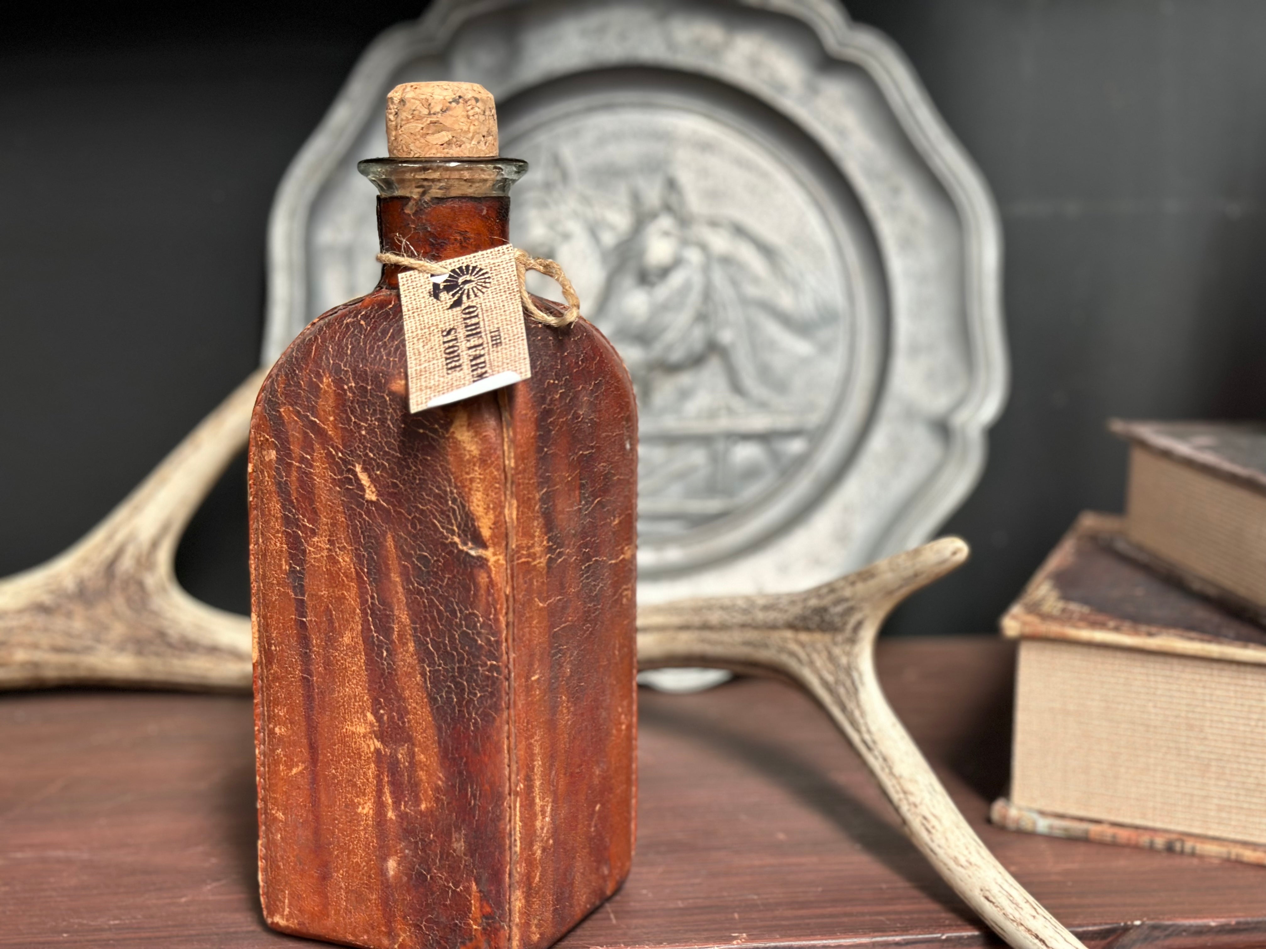 Vintage Leather/Glass Decanter
