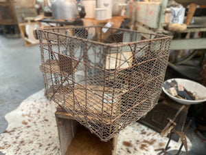 ANTIQUE Wire Cage Crate