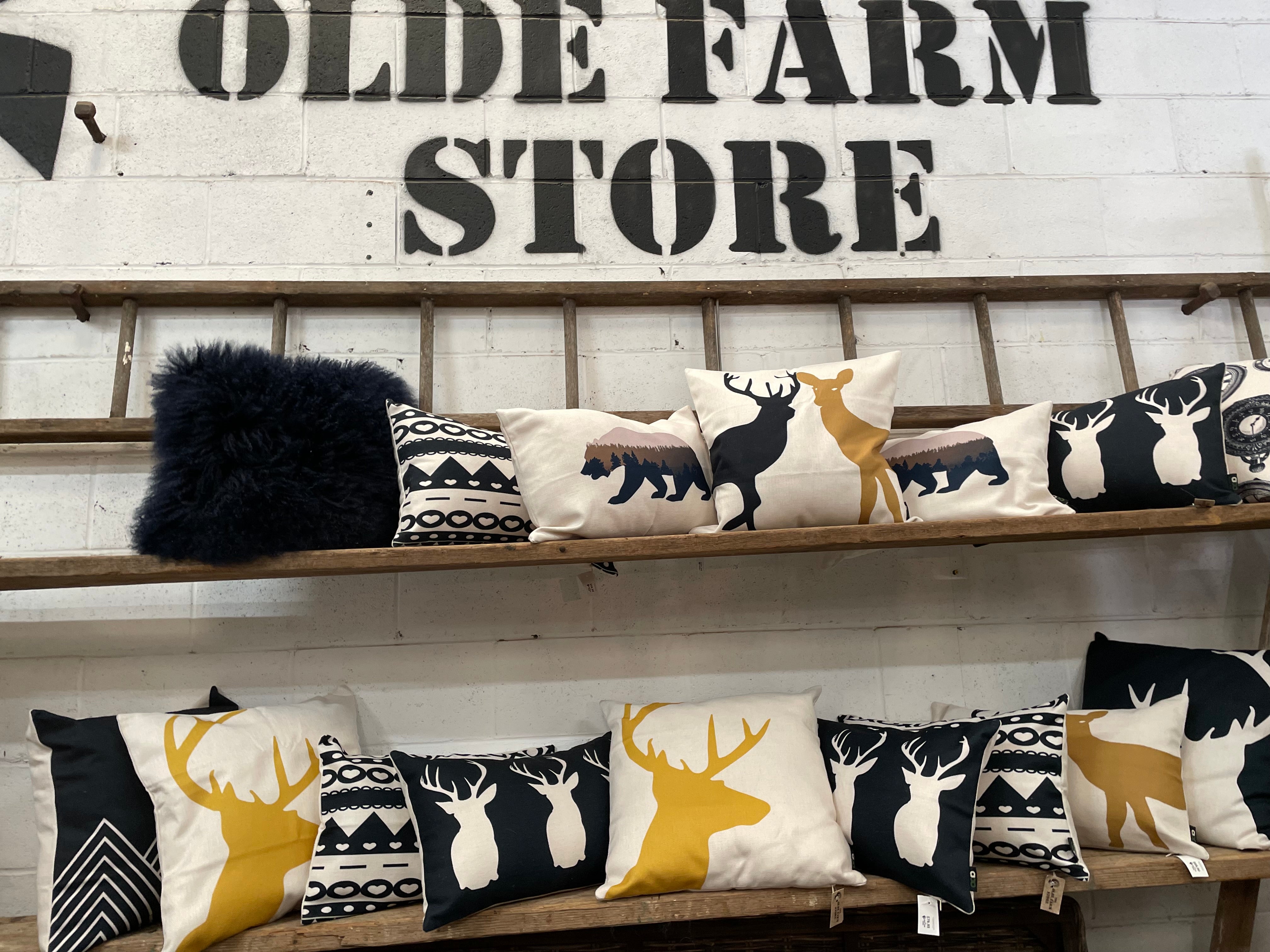 Navy & White Triangles Cushion FREE Postage