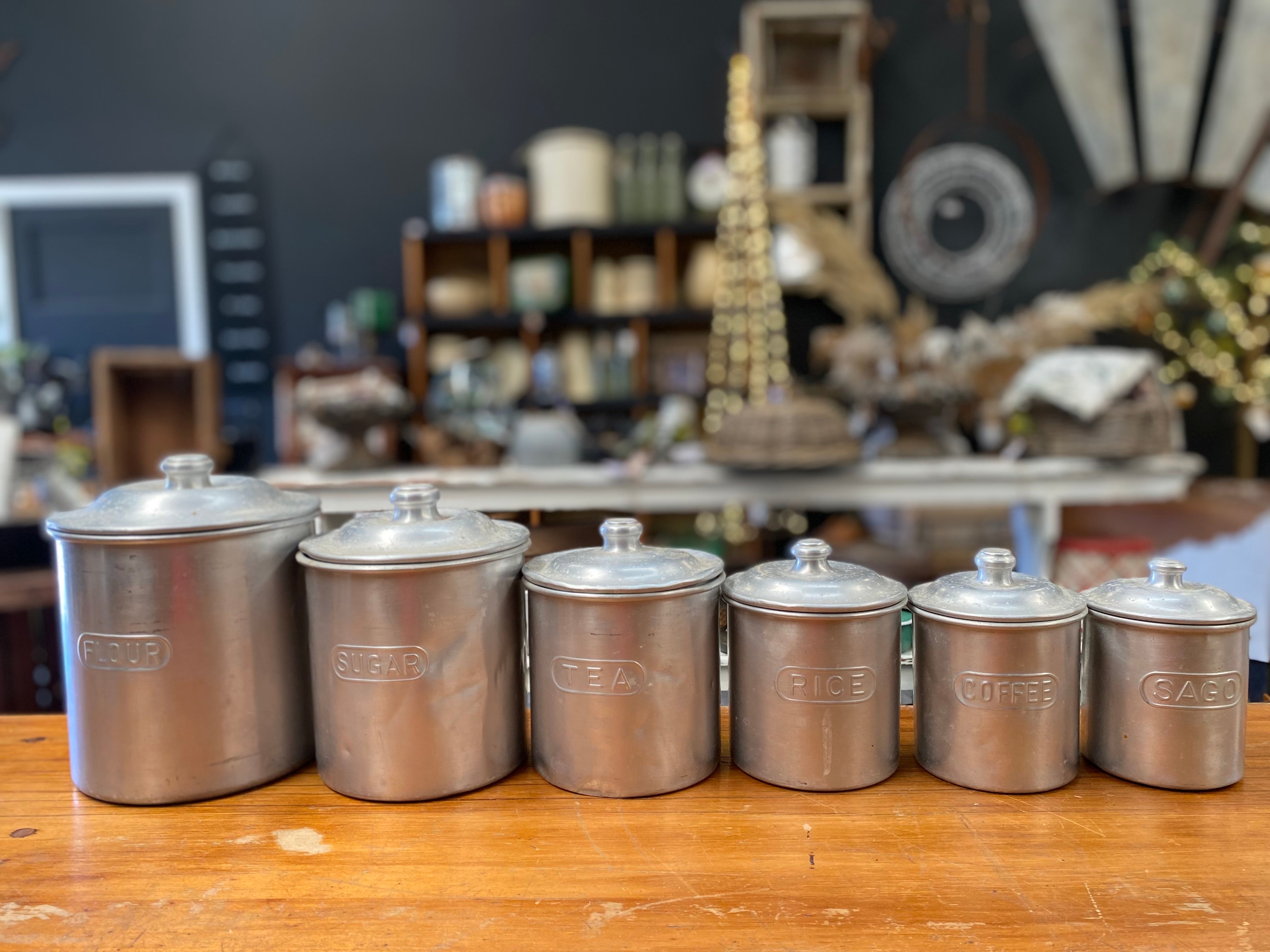 Vintage DALIAN Aluminium Canister Set FREE Postage