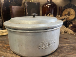 Vintage Aluminum CAKE Tin