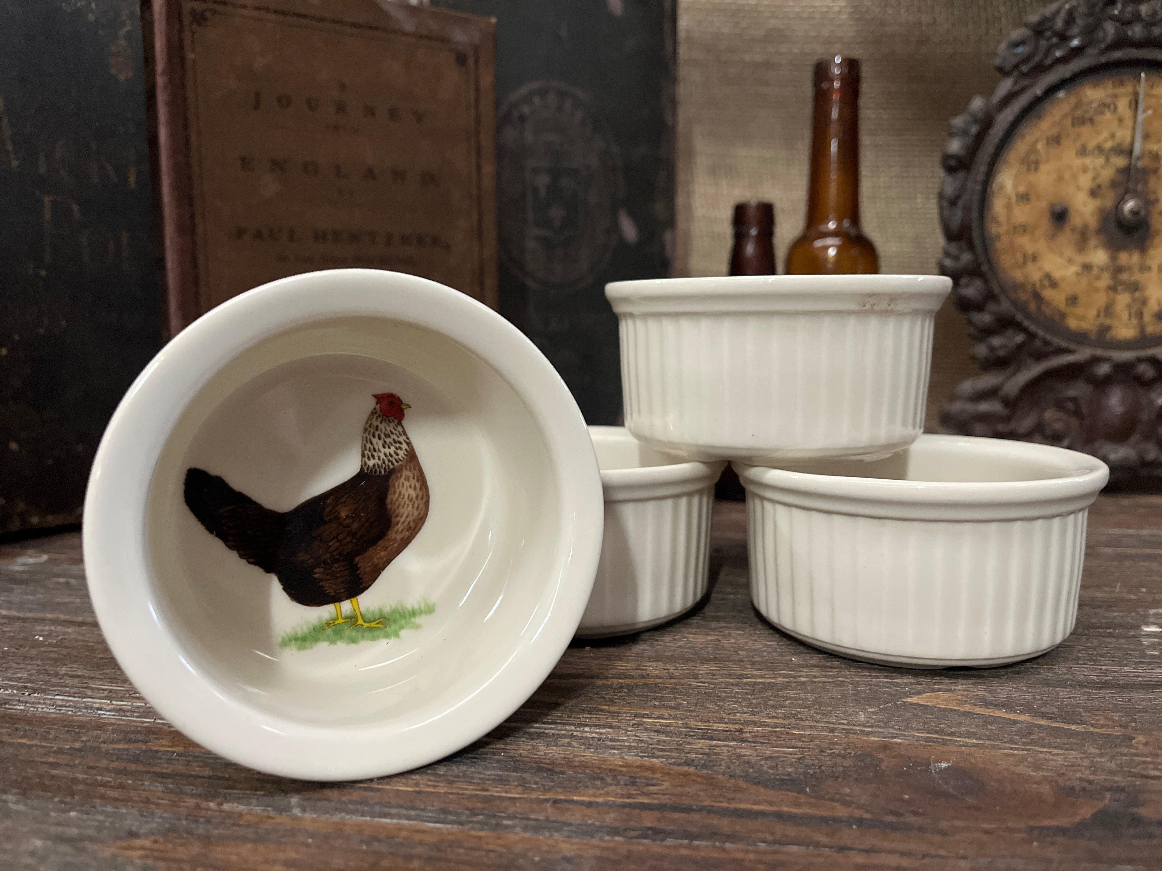 VINTAGE Porcelain CHOOK Ramekin set of 4