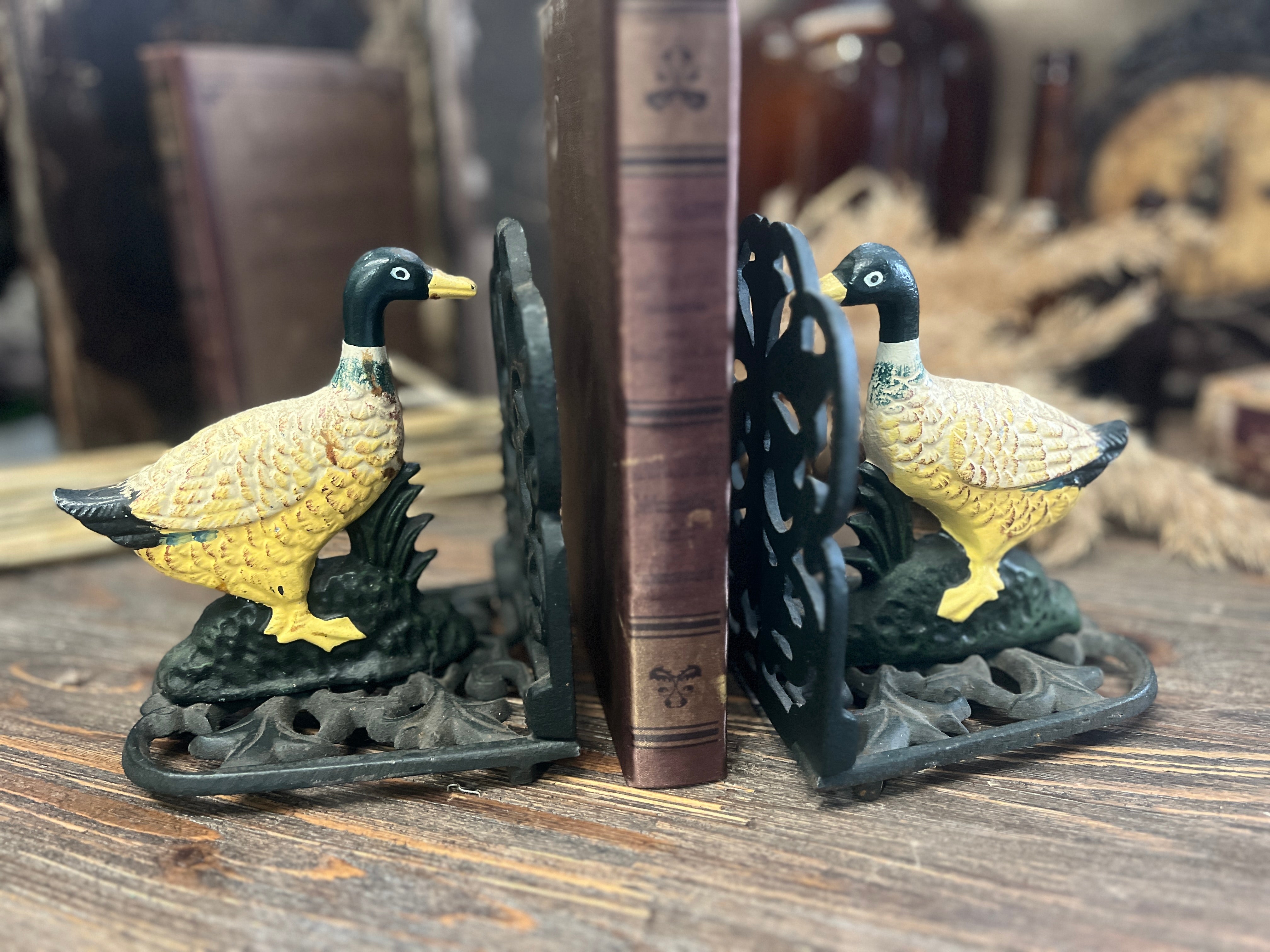 Vintage YELLOW Duck Bookends