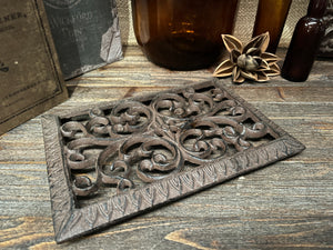Cast Iron SWIRL Trivet Rectangle