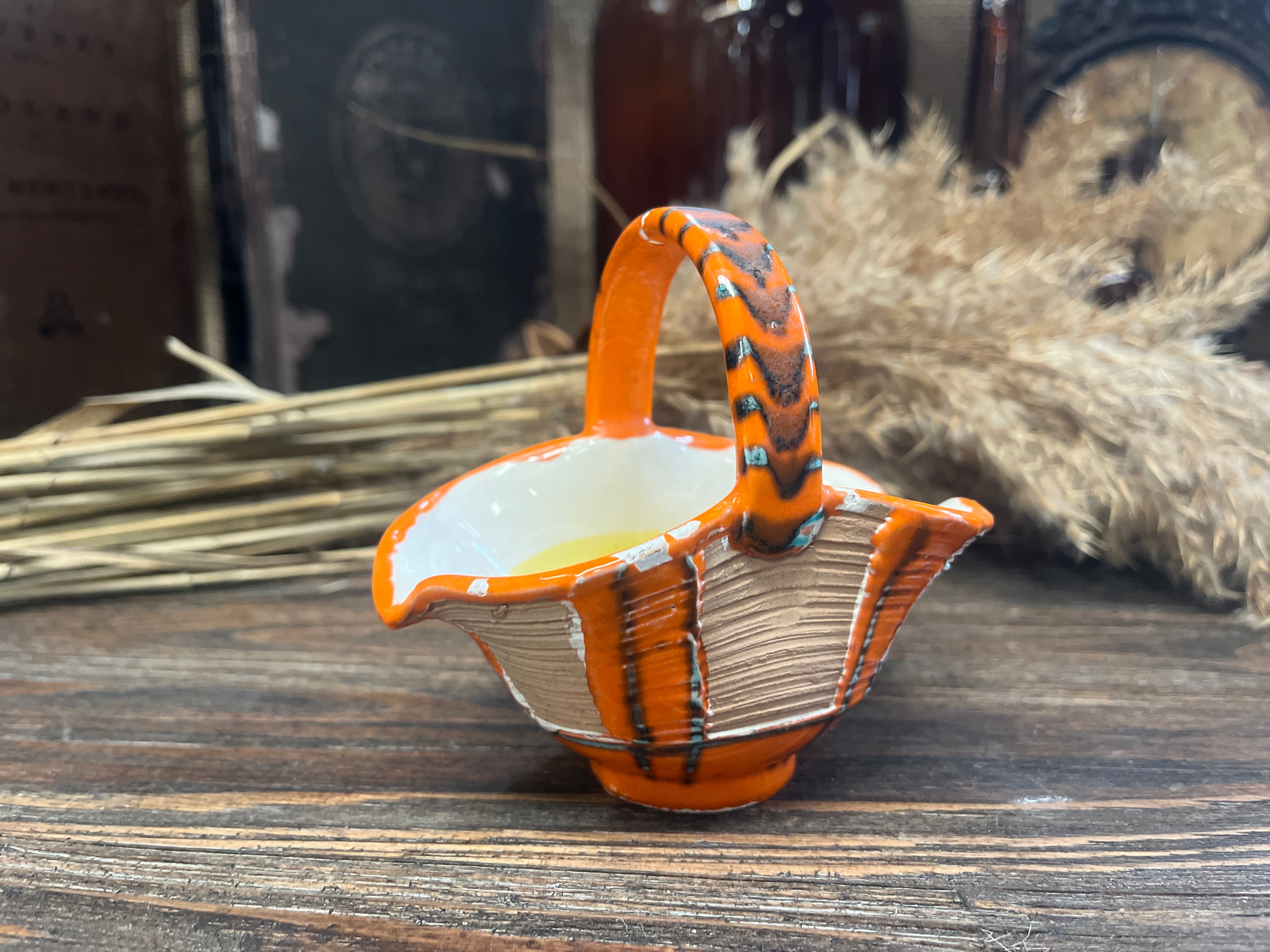 Handmade CERAMIC Basket Orange