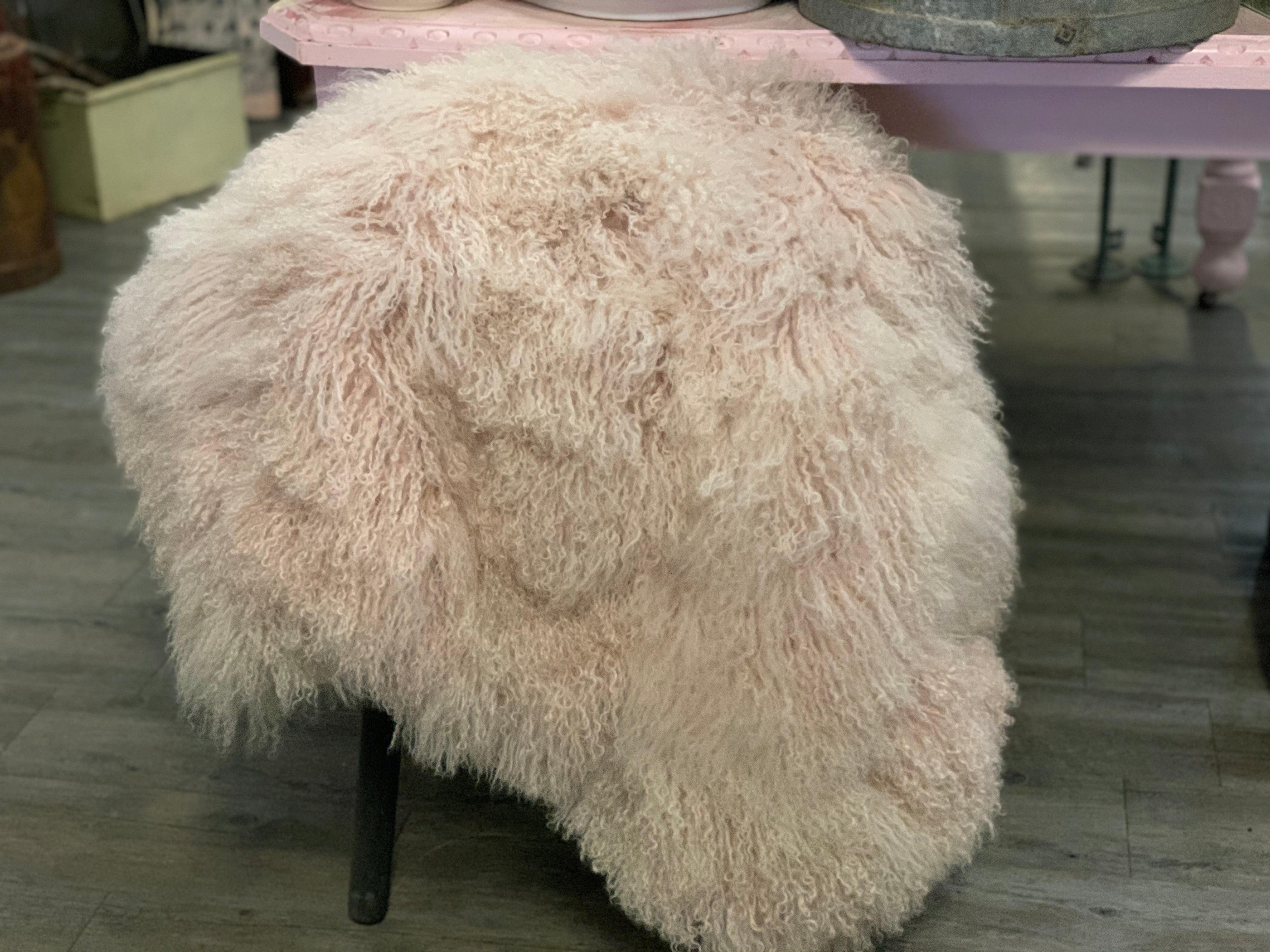 Mongolian Sheep Blush Grey Shades Bean Bag