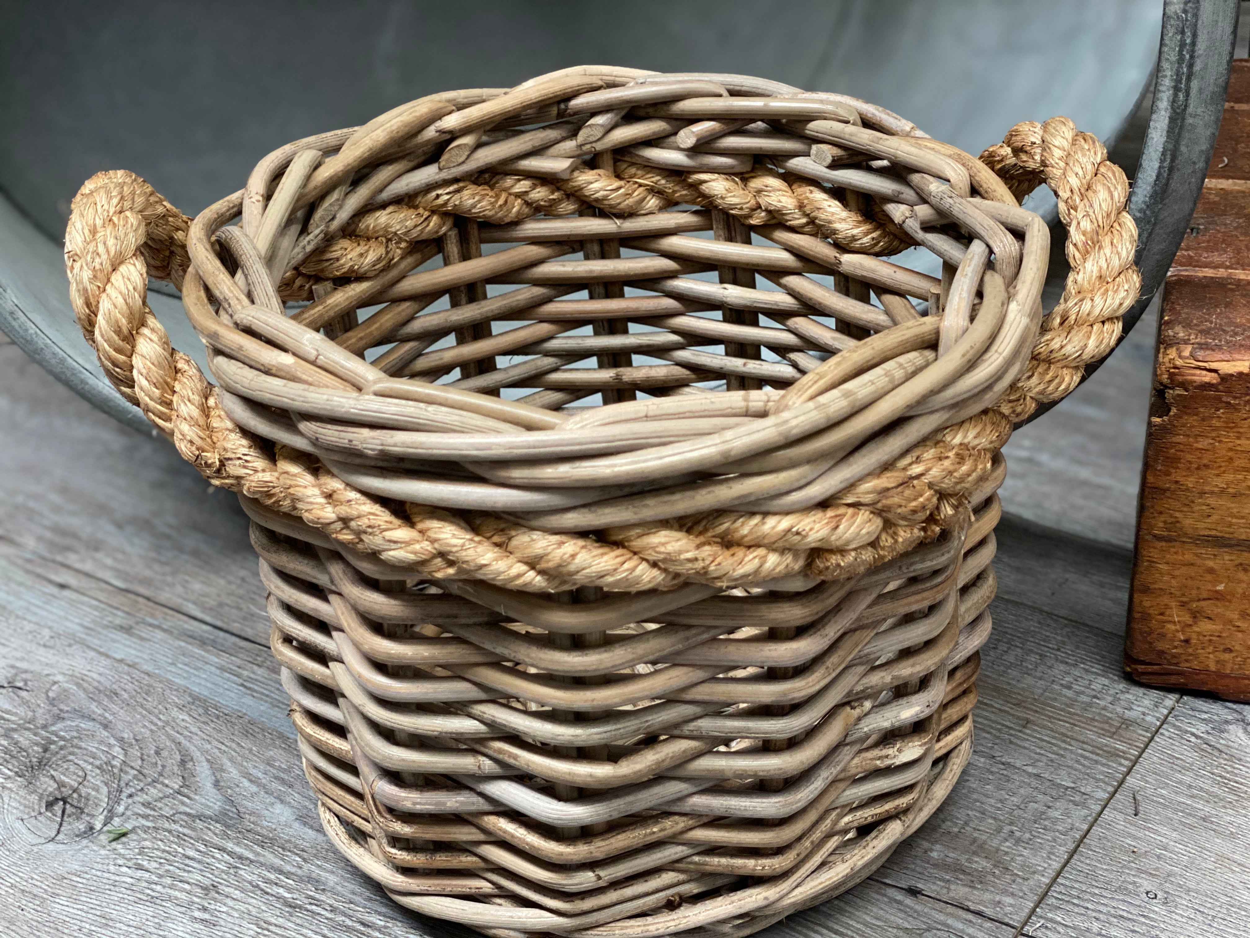 Rattan Rope Basket with Handles