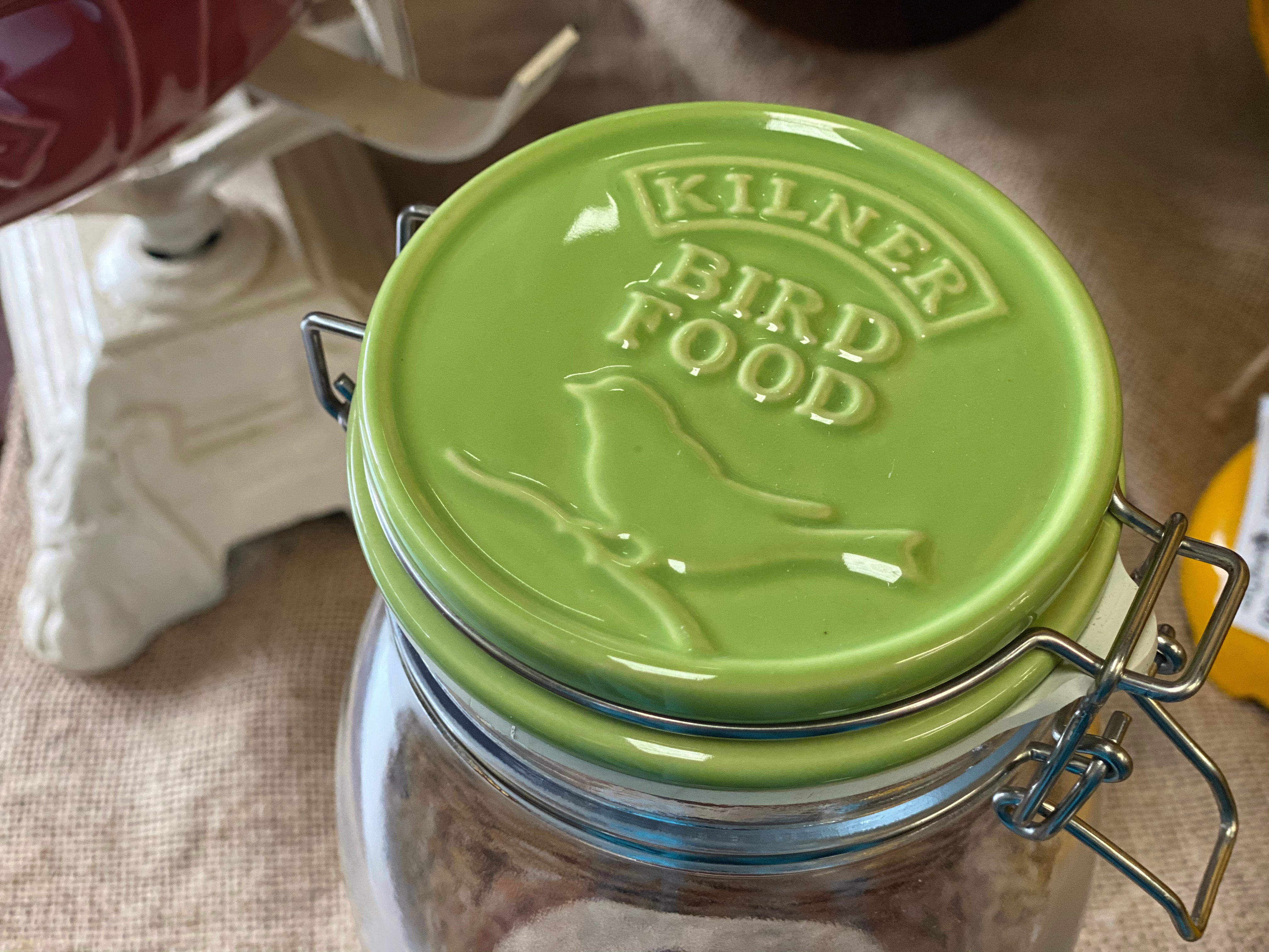 2L Bird Seed Jar Ceramic Clip Top