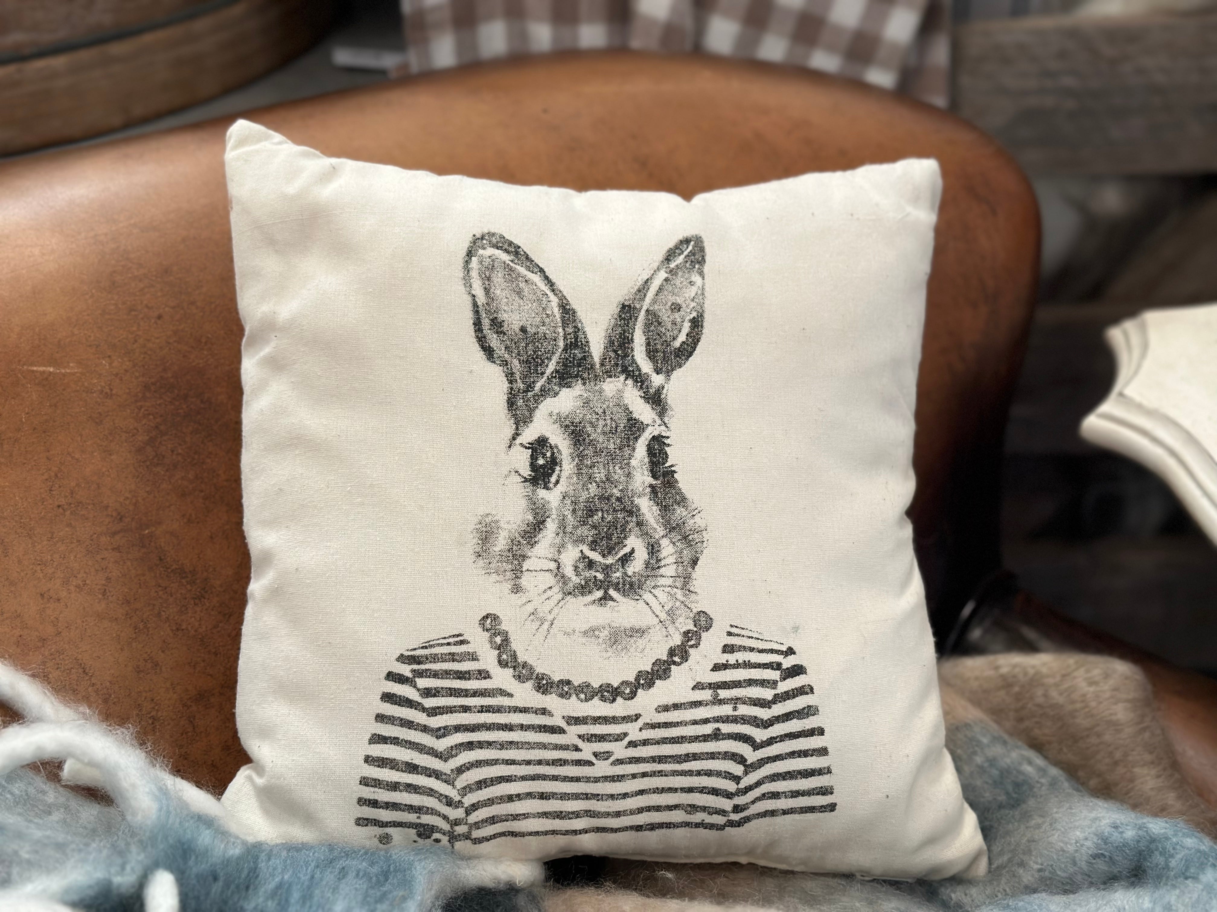Harvest Hare Cushion Vintage