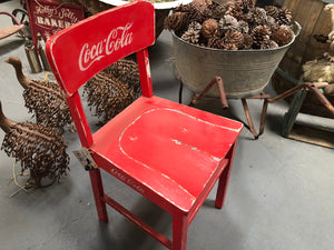 RED Chalk Painted Coke Cola Vintage Timber Chair