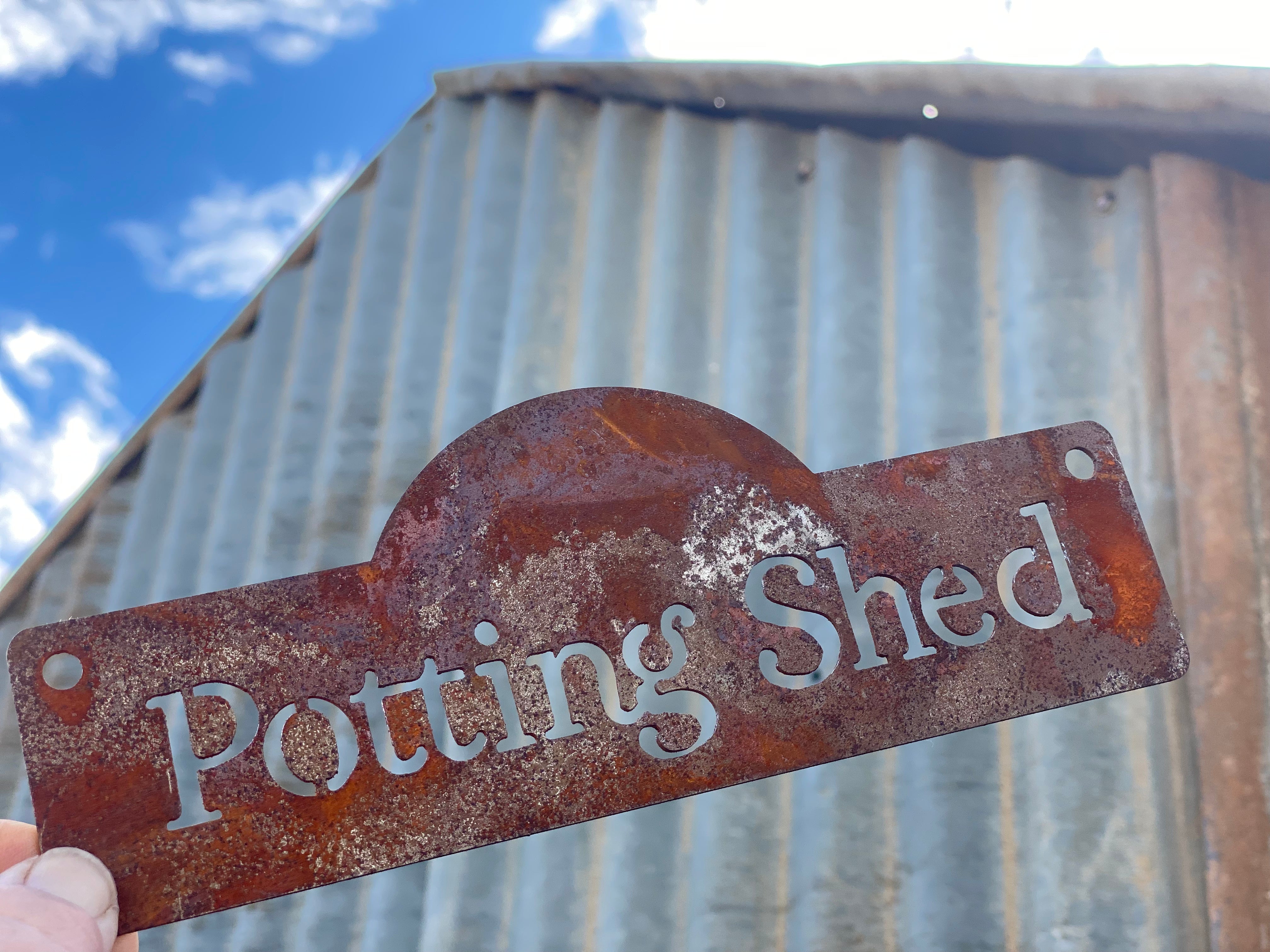 RUST Potting Shed Sign