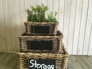 Rectangular Basket with Chalk Board