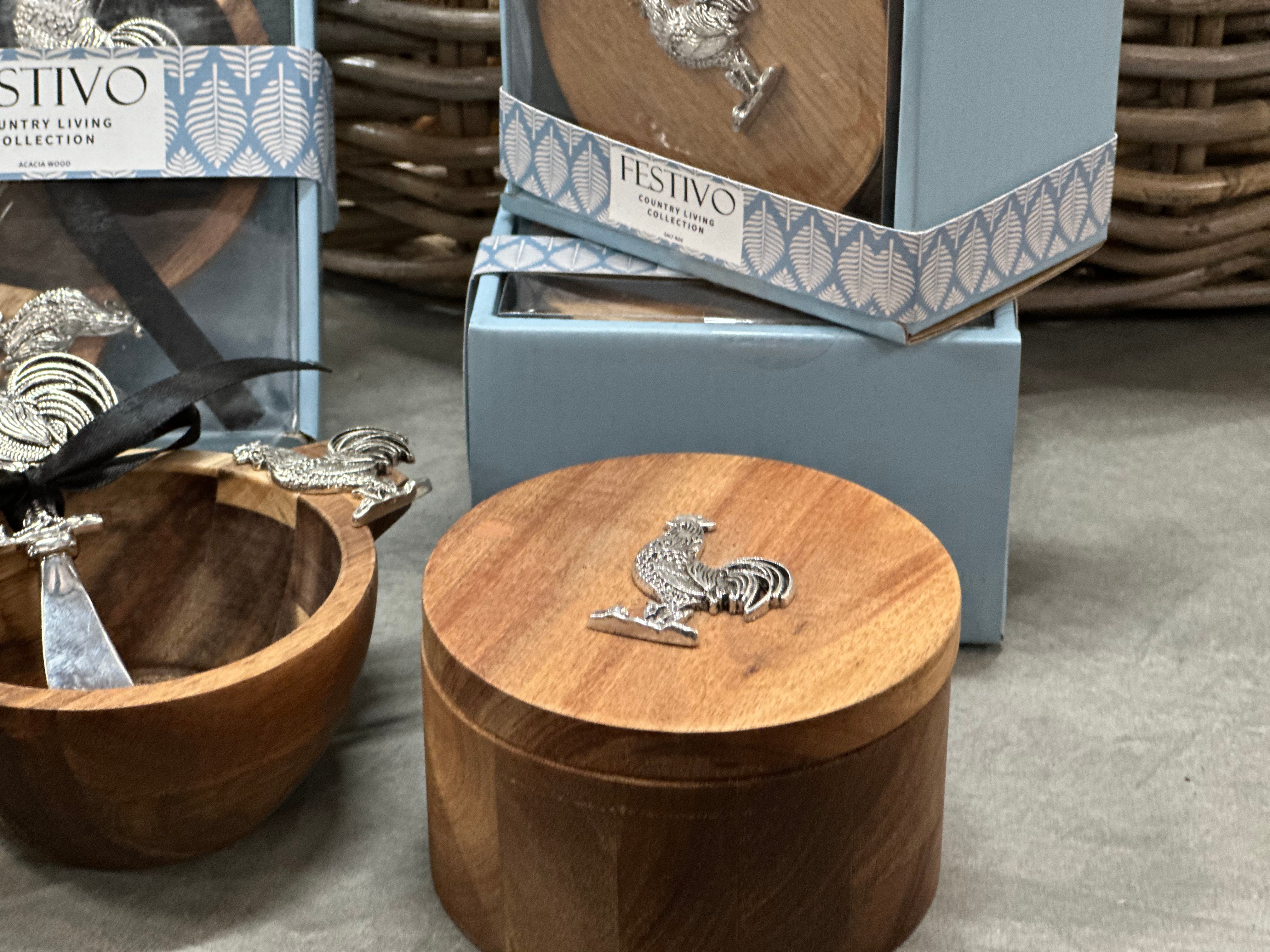 Timber Rooster Salt Box