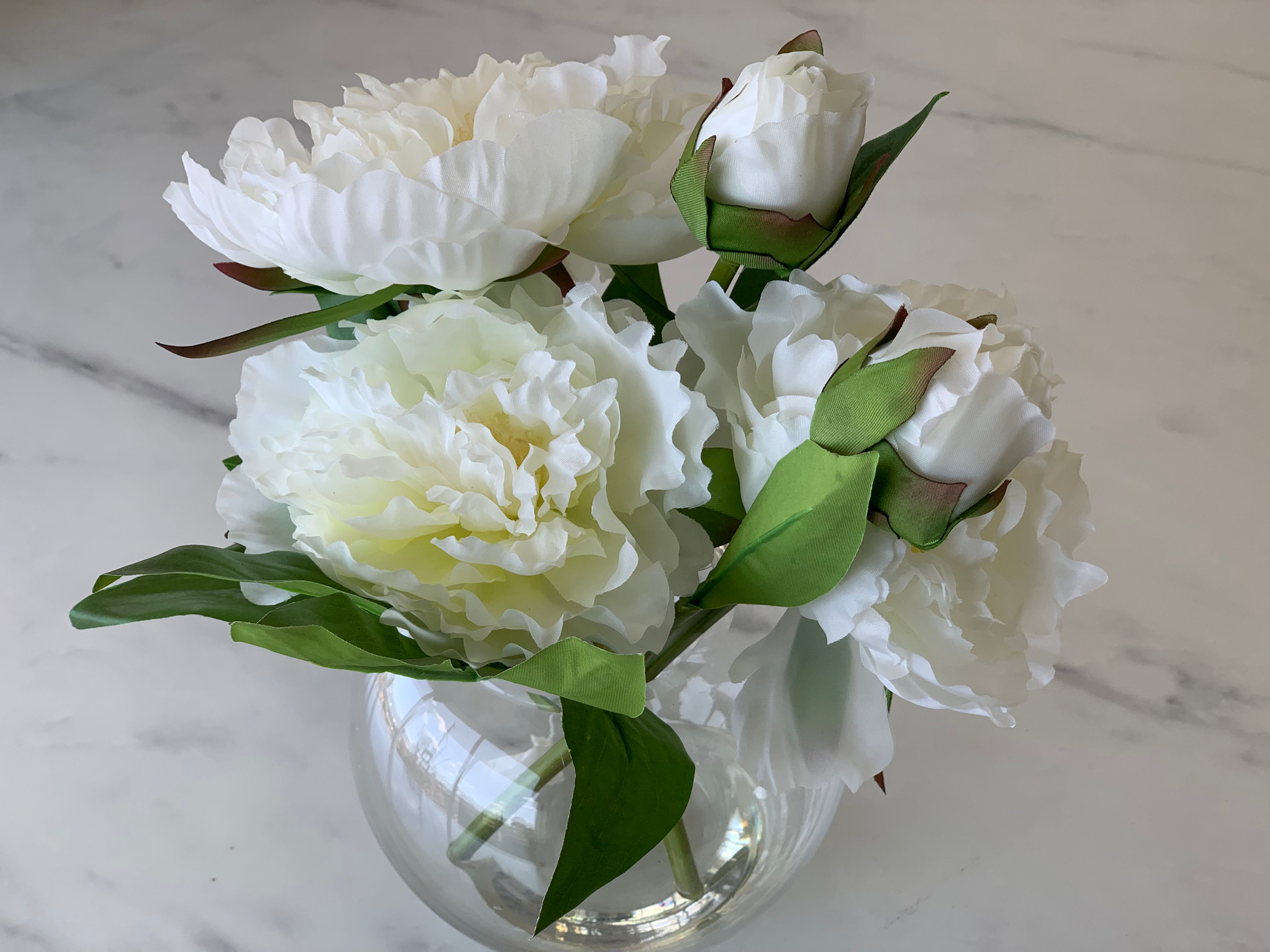 Peony in Water Glass Bowl