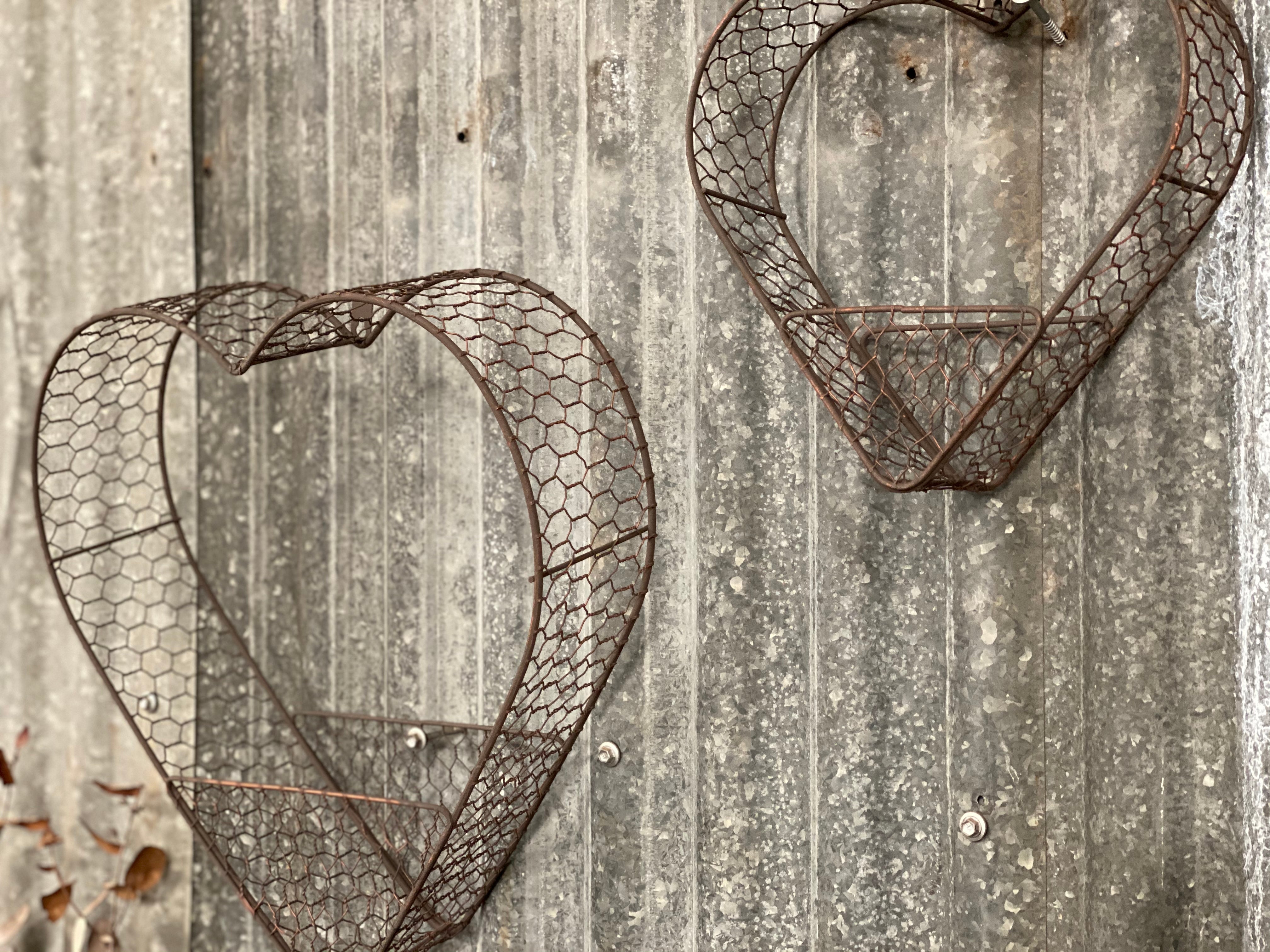 Wire Heart Wall Display Basket
