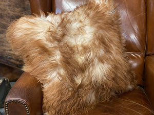 XL HIGHLAND Sheepskin Cushion Earth